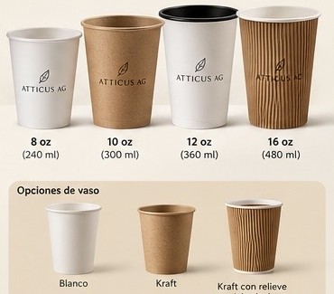 Vaso para bebidas calientes 8 oz