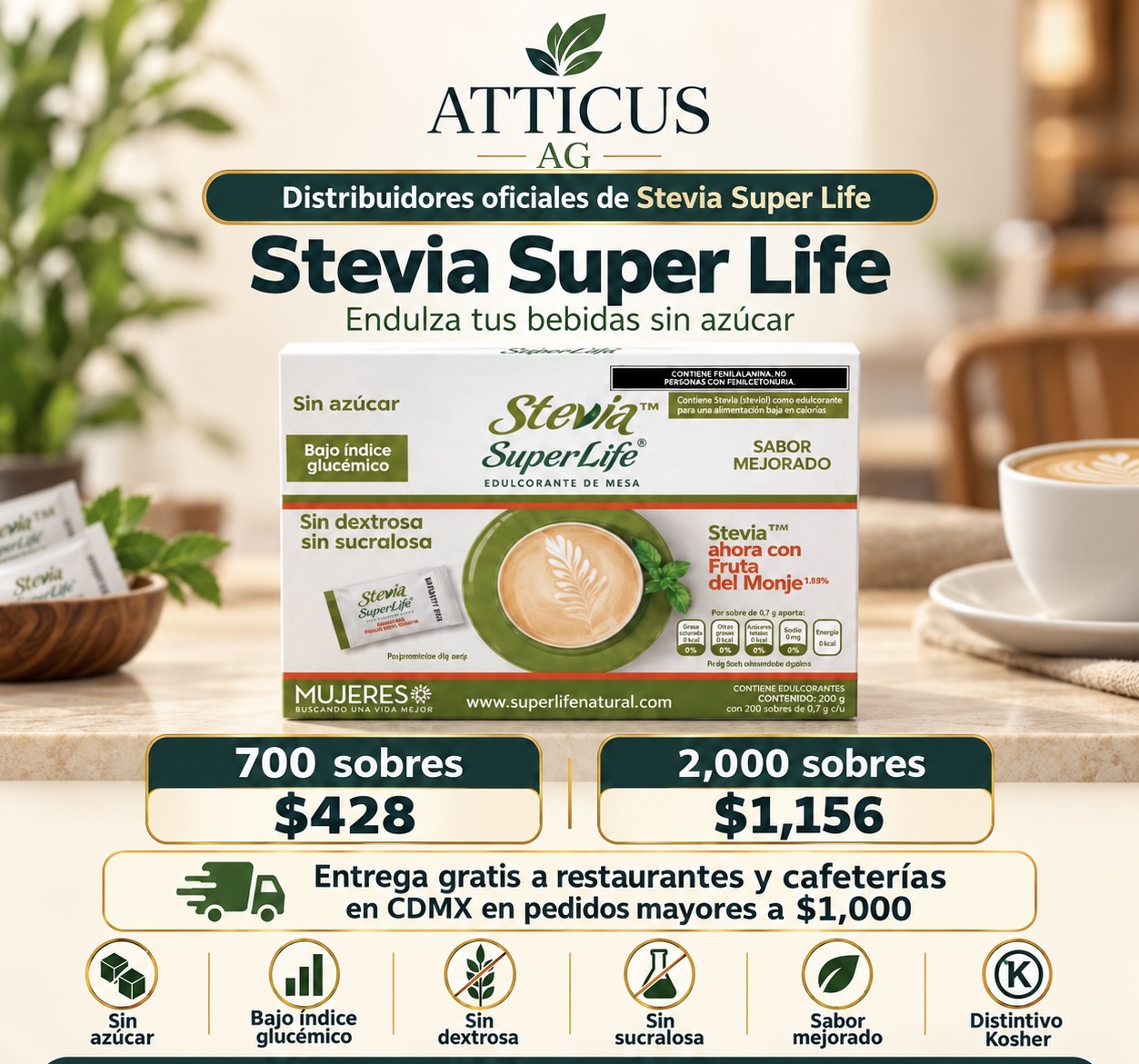 Stevia Super Life — caja de 700 sobres